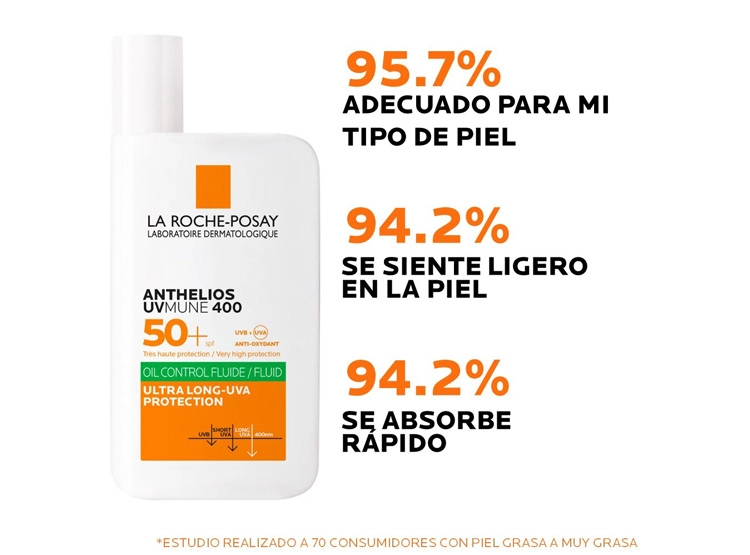 PROTECTOR SOLAR FACIAL LA ROCHE-POSAY ANTHELIOS UV MUNE 400 OIL CONTROL SPF 50+ 50 ML - 3