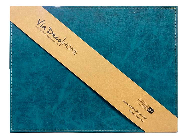 SET 4 INDIVIDUALES CLASSIC HOME VEGAN TURQUESA - 1