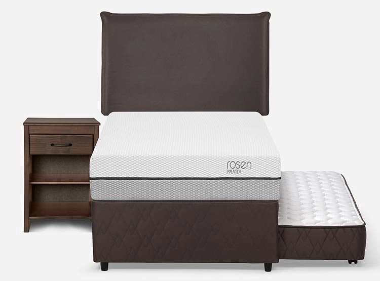 DIVAN ROSEN PRATTA 1.5 PLAZAS + SET MAURICE CHOCOLATE - 1