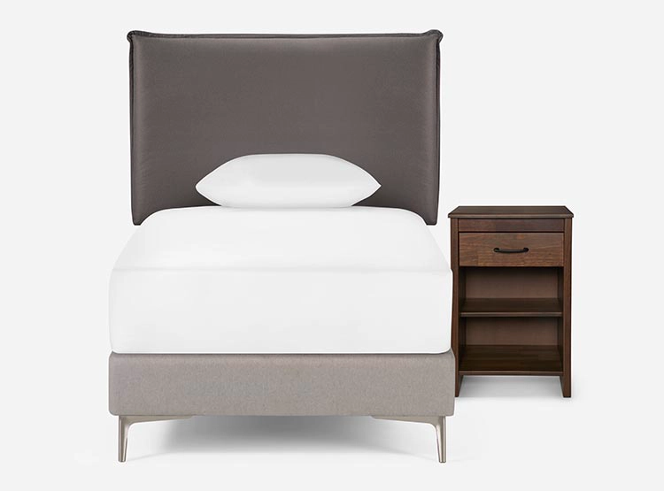 SET DE MUEBLES ROSEN RESPALDO MAURICE 1.5 PLAZAS MADERA CHOCOLATE + VELADOR - 6