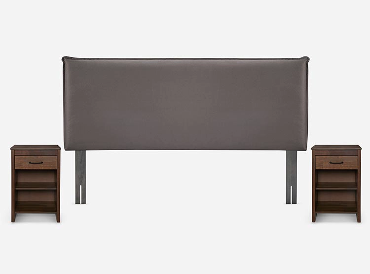 SET DE MUEBLES ROSEN RESPALDO MAURICE 2 PLAZAS MADERA CHOCOLATE + VELADORES - 1