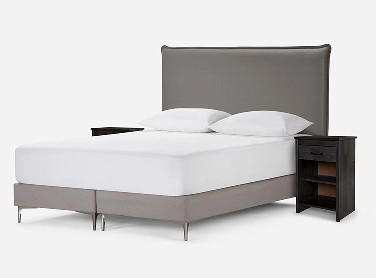 SET DE MUEBLES ROSEN RESPALDO MAURICE KING MADERA GRIS + VELADOR - 2