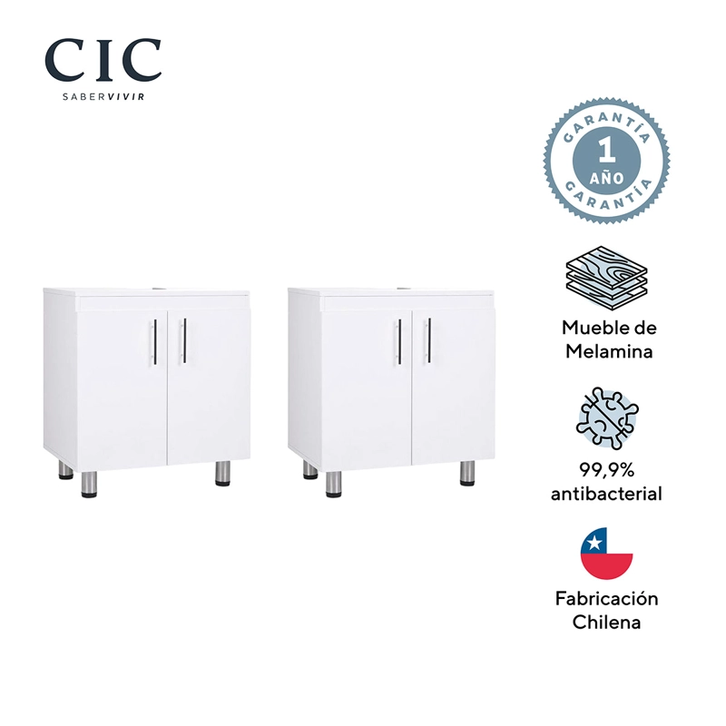SET DE MUEBLES CIC BAÑO VANITORIOS 13 PUERTAS BLANCO - 5