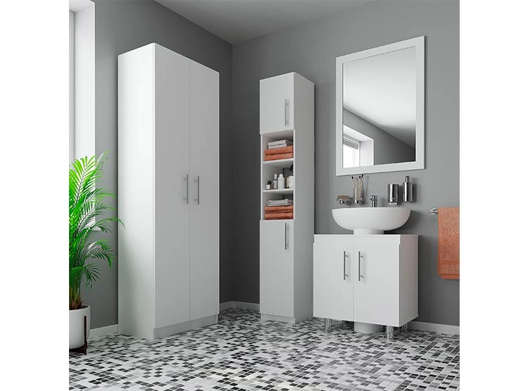 SET MUEBLES BAÑO CIC ORGANIZADORES 5 REPISAS BLANCO - 8