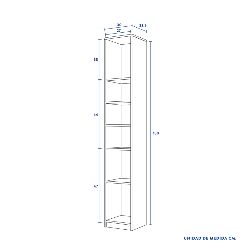 SET MUEBLES BAÑO CIC ESTANTE 4 REPISAS BLANCO + ORGANIZADOR + DESPENSA - 2