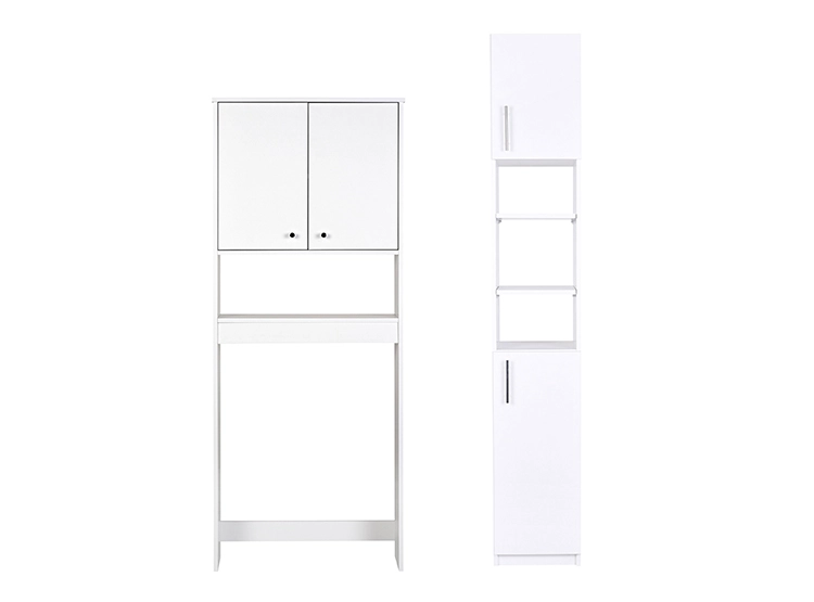 SET MUEBLES BAÑO CIC ESTANTE 3 REPISAS BLANCO + ORGANIZADOR - 1