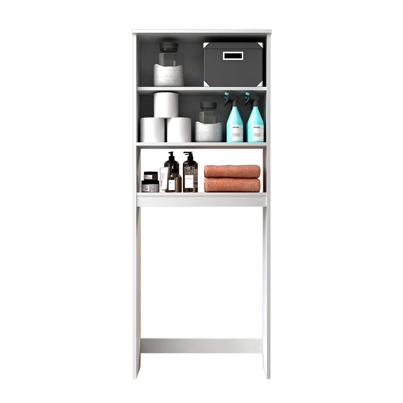 SET MUEBLES BAÑO CIC ESTANTE 3 REPISAS BLANCO + VANITORIO - 3