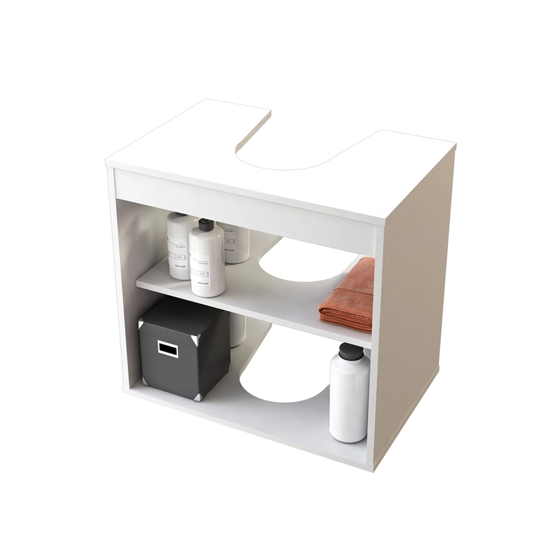 SET MUEBLES BAÑO CIC ESTANTE 3 REPISAS BLANCO + VANITORIO - 5