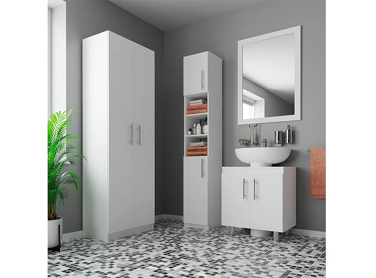SET DE MUEBLES CIC BAÑO ORGANIZADOR + VANITORIO 13 PUERTAS BLANCO - 13