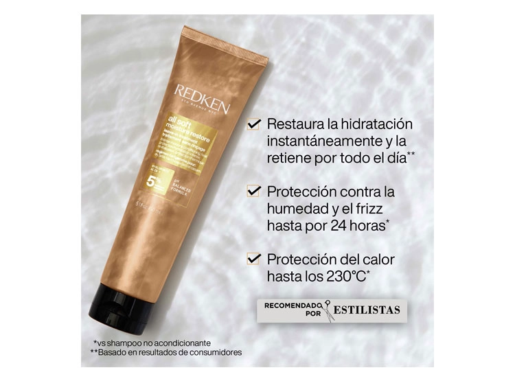 TRATAMIENTO CAPILAR REDKEN LEAV-IN HIDRATANTE CABELLO SECO MOISTURE RESTORE ALL SOFT 150 ML - 2