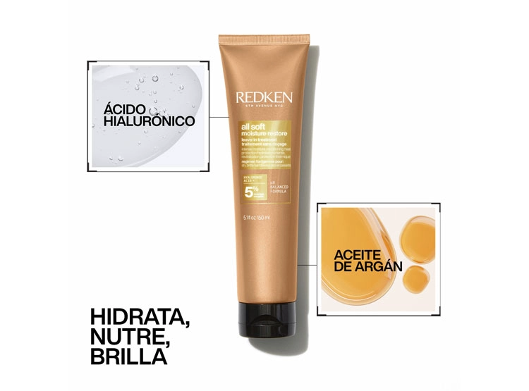 TRATAMIENTO CAPILAR REDKEN LEAV-IN HIDRATANTE CABELLO SECO MOISTURE RESTORE ALL SOFT 150 ML - 8