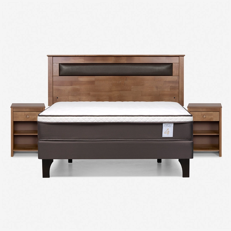 JUEGO DE DORMITORIO ROSEN CAMA EUROPEA NEW STYLE 4 PLUS BN 2 PLAZAS + SET FERRARA - 1
