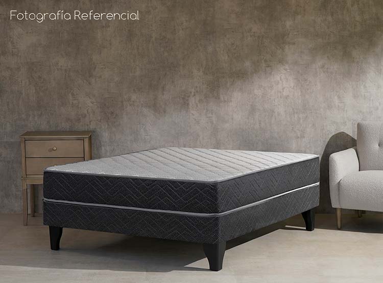 JUEGO DE DORMITORIO CELTA CAMA EUROPEA APOLO BN 2 PLAZAS NEGRO + SET ALBA WHITE - 7