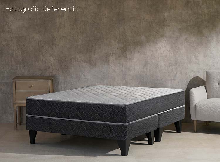 JUEGO DE DORMITORIO CELTA CAMA EUROPEA APOLO BD 2 PLAZAS NEGRO + SET ALBA WHITE - 7