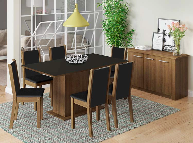 JUEGO DE COMEDOR VEKKA HOME SUECIA 6S - 7