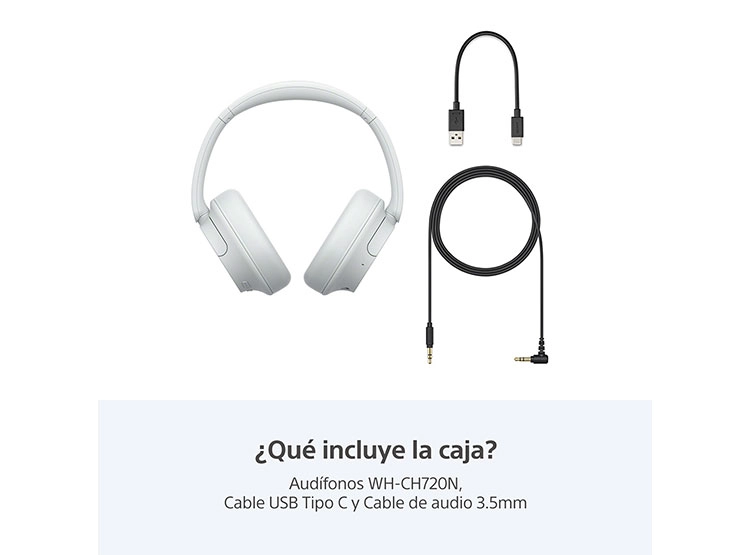 AUDÍFONOS INALÁMBRICOS CON CANCELACION DE RUIDO WH-CH720 BLANCO - 9