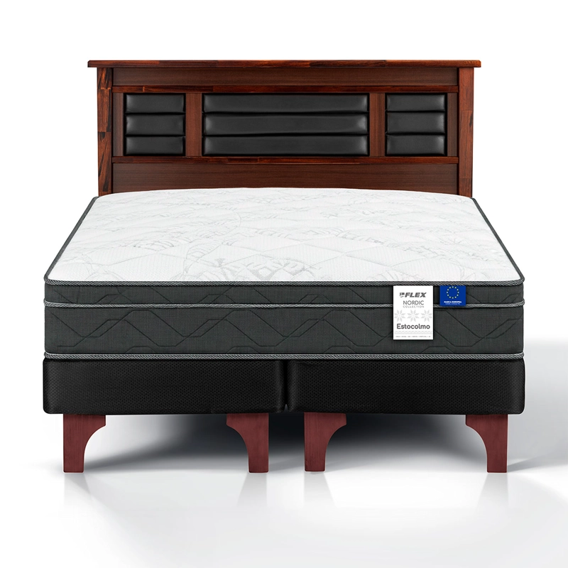 JUEGO DE DORMITORIO FLEX CAMA EUROPEA ESTOCOLMO 2 PLAZAS + RESPALDO PALERMO - 2