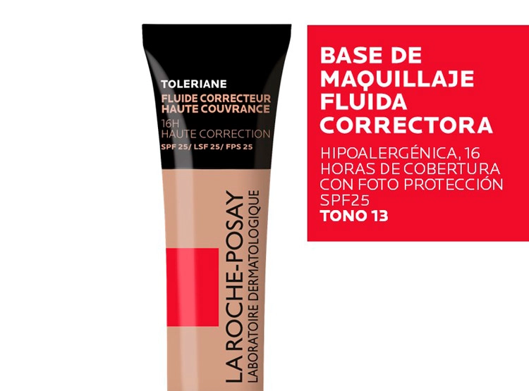 BASE LA ROCHE-POSAY ANTIMANCHAS FLUIDA CORRECTORA TOLERIANE MAKE UP TONO 13 30 ML - 3