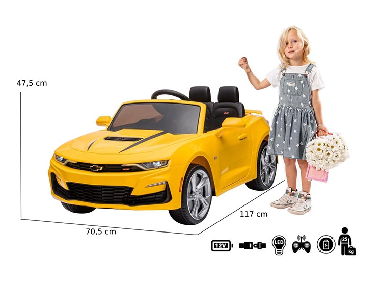 AUTO A BATERIA KIDSCOOL CHEVROLET CAMARO AMARILLO 12V - 8