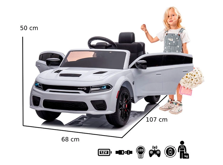 AUTO A BATERIA KIDSCOOL DODGE CHARGER SRT BLANCO 12V - 9