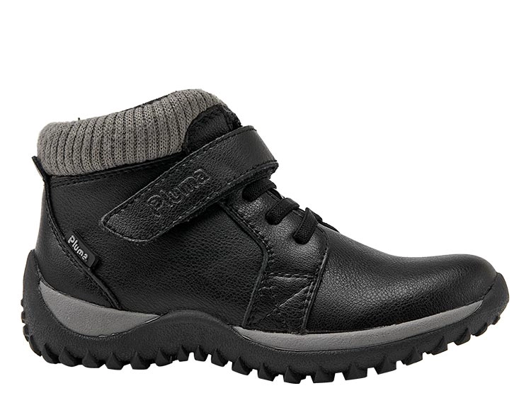 BOTINES UNISEX PLUMA CUERO NEGRO EW471 - 1
