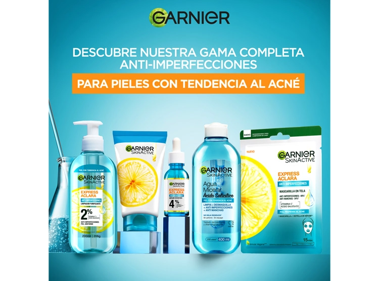 LIMPIADOR FACIAL GARNIER ANTIIMPERFECCIONES PROFUNDO EXPRESS ACLARA 150 ML - 5