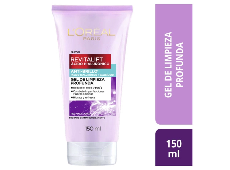LIMPIADOR FACIAL LOREAL GEL DERMO EXPERTISE OIL CONTROL REVITALIFT 150 ML - 1
