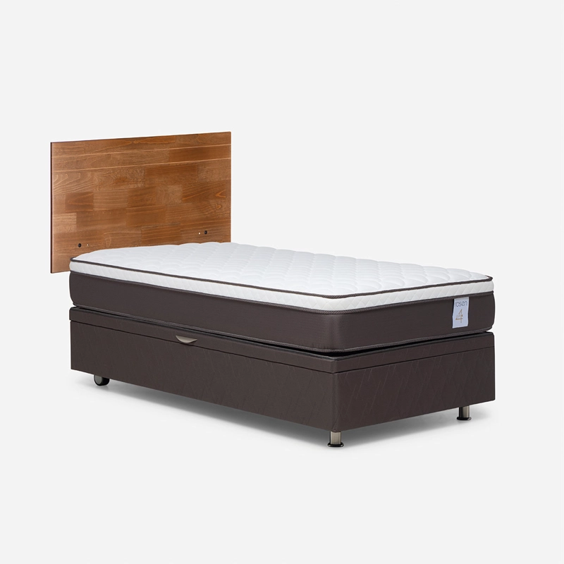 JUEGO DE DORMITORIO ROSEN CAMA BOXET NEW STYLE 4 PLUS 1.5 PLAZAS + RESPALDO TABOR CAFE - 2