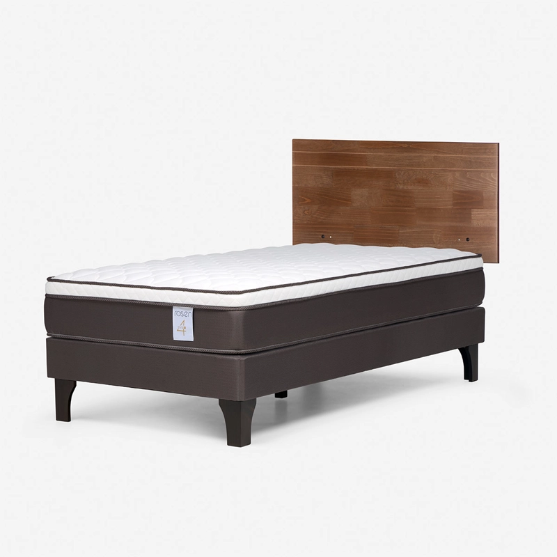 JUEGO DE DORMITORIO ROSEN CAMA EUROPEA NEW STYLE 4 PLUS 1 PLAZA + RESPALDO TABOR CAFE - 2