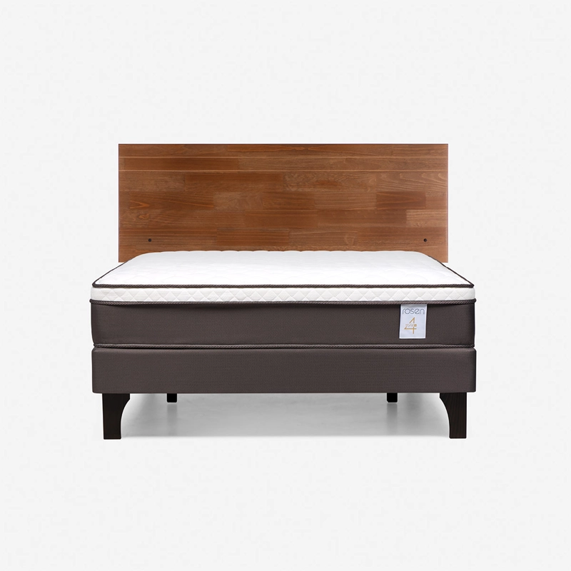 JUEGO DE DORMITORIO ROSEN CAMA EUROPEA NEW STYLE 4 PLUS BN 2 PLAZAS + RESPALDO TABOR CAFE - 1