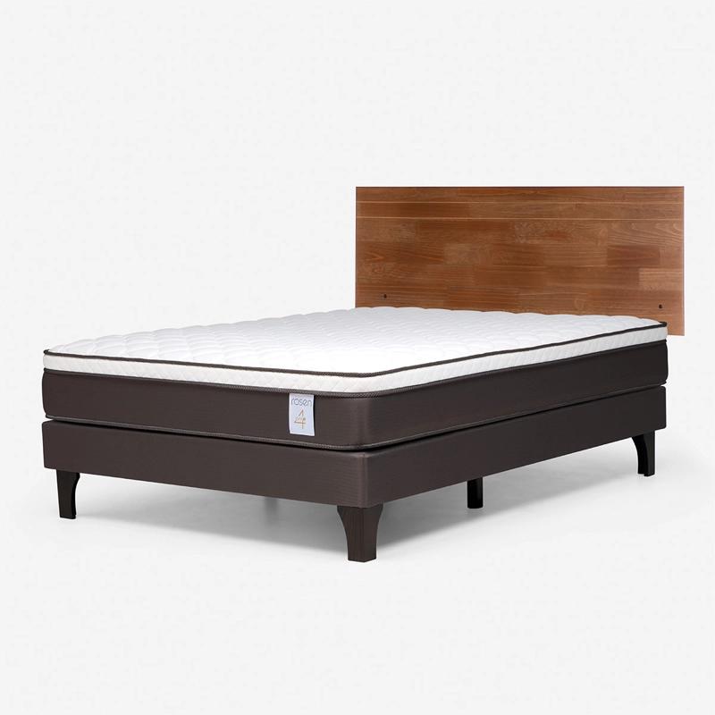 JUEGO DE DORMITORIO ROSEN CAMA EUROPEA NEW STYLE 4 PLUS BN 2 PLAZAS + RESPALDO TABOR CAFE - 2