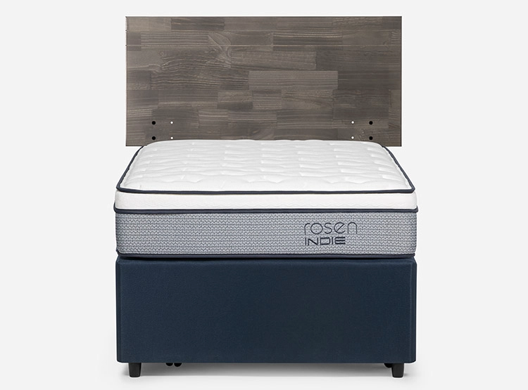 JUEGO DE DORMITORIO ROSEN CAMA DIVAN INDIE 1.5 PLAZAS GRIS + RESPALDO TABOR - 1
