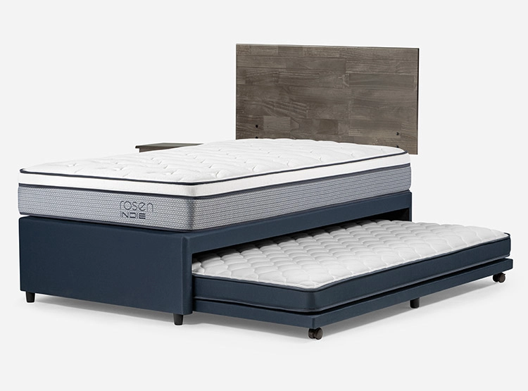 JUEGO DE DORMITORIO ROSEN CAMA DIVAN INDIE 1.5 PLAZAS GRIS + SET TABOR - 2