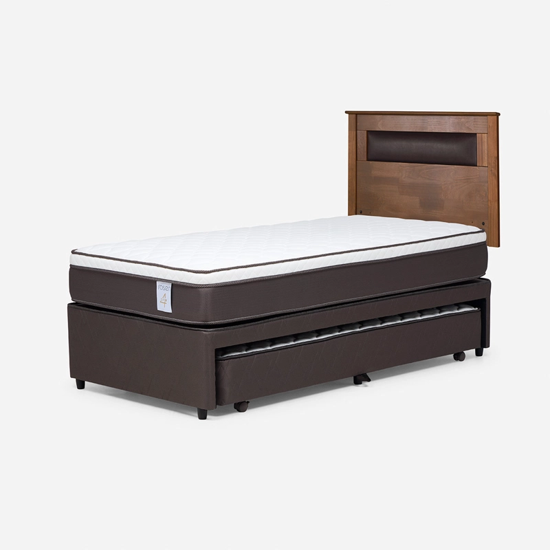 JUEGO DE DORMITORIO ROSEN CAMA DIVAN NEW STYLE 4 PLUS 1.5 PLAZAS GRIS + RESPALDO FERRARA - 2