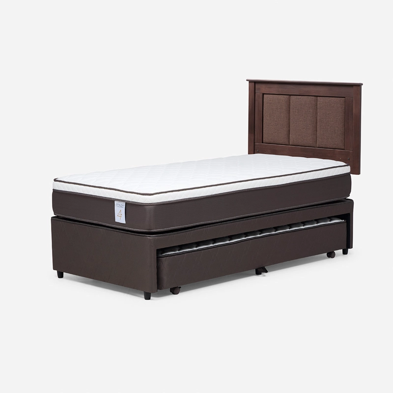 JUEGO DE DORMITORIO ROSEN CAMA DIVAN NEW STYLE 4 PLUS 1.5 PLAZAS GRIS + RESPALDO RACHEL - 2
