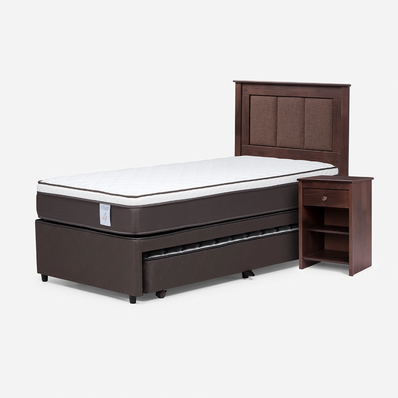 JUEGO DE DORMITORIO ROSEN CAMA DIVAN NEW STYLE 4 PLUS 1.5 PLAZAS GRIS + SET RACHEL - 2