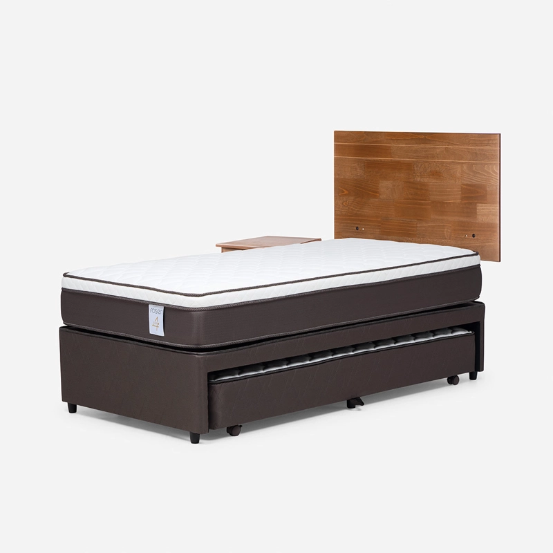 JUEGO DE DORMITORIO ROSEN CAMA DIVAN NEW STYLE 4 PLUS 1.5 PLAZAS GRIS + SET TABOR CAFE - 2