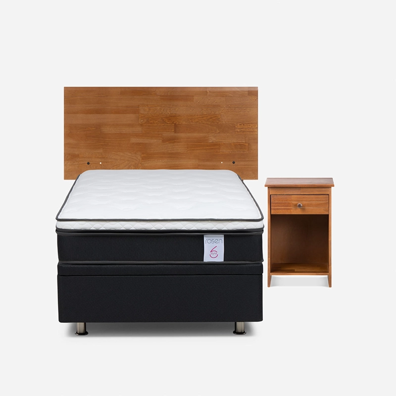 JUEGO DE DORMITORIO ROSEN CAMA BOXET NEW STYLE 6 1 PLAZA + SET TABOR GRIS - 1