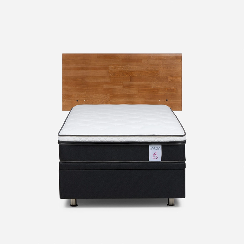 JUEGO DE DORMITORIO ROSEN CAMA BOXET NEW STYLE 6 1.5 PLAZAS + RESPALDO TABOR GRIS - 1