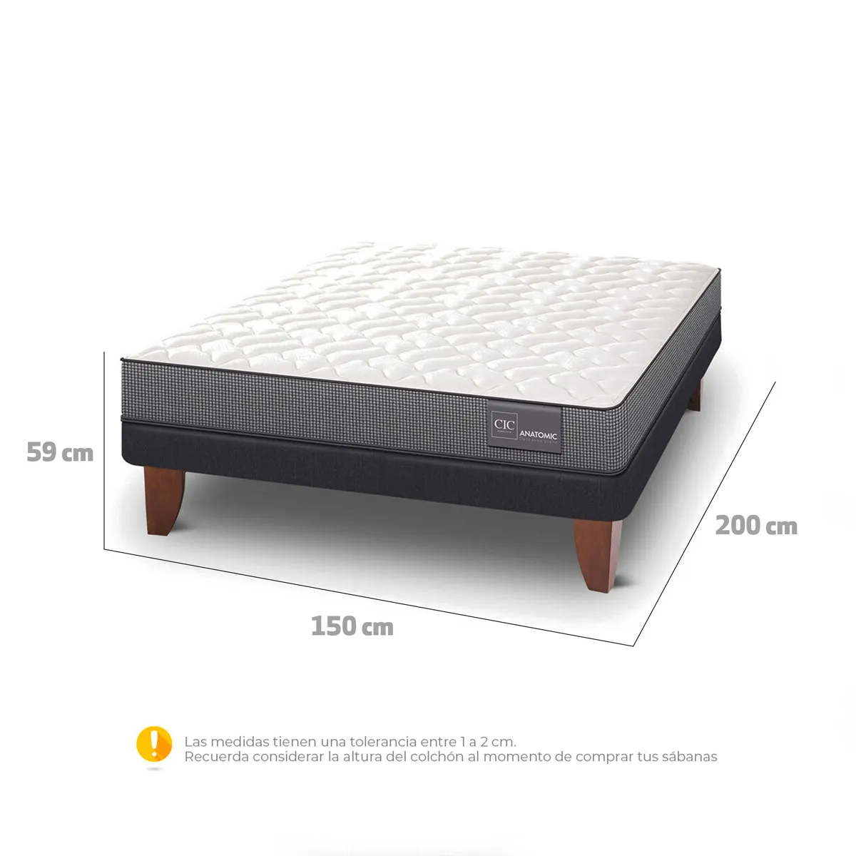 CAMA EUROPEA CIC ANATOMIC BN 2 PLAZAS - 3