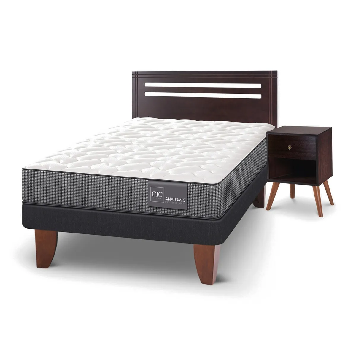 JUEGO DE DORMITORIO CIC CAMA EUROPEA ANATOMIC 1.5 PLAZAS + SET MUNICH - 2