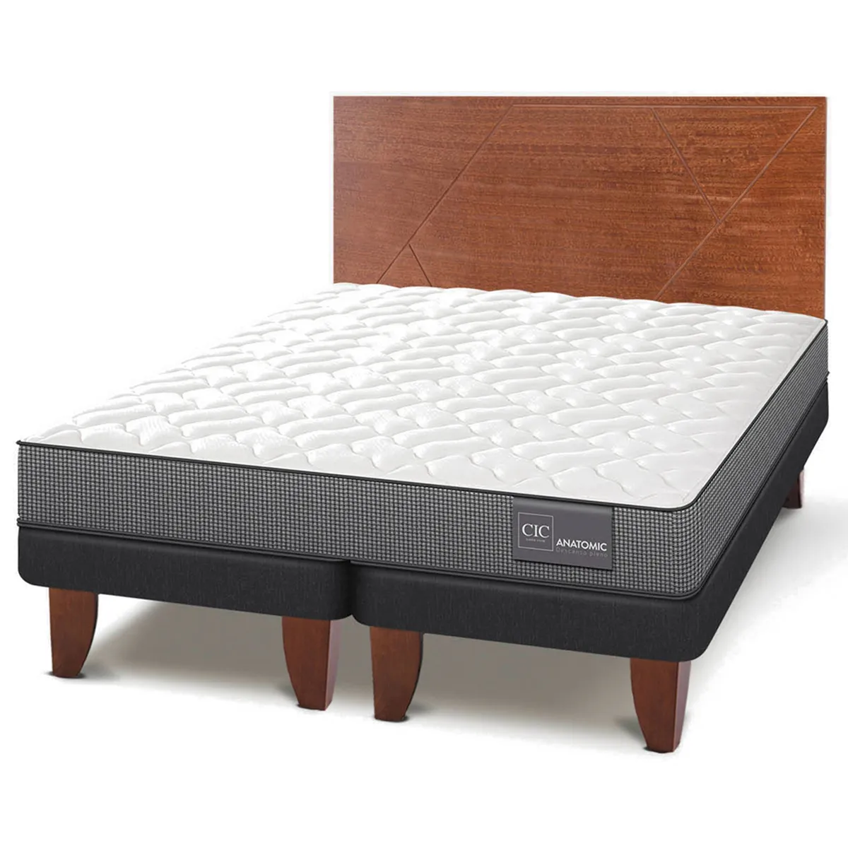 JUEGO DE DORMITORIO CIC CAMA EUROPEA ANATOMIC BD 2 PLAZAS + RESPALDO VILLARRICA - 2