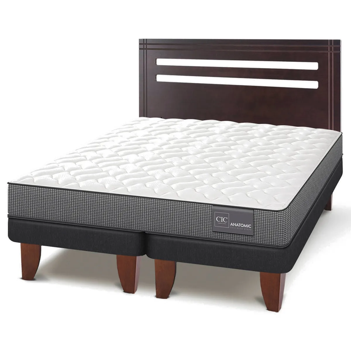 JUEGO DE DORMITORIO CIC CAMA EUROPEA ANATOMIC BD 2 PLAZAS + RESPALDO MUNICH - 2