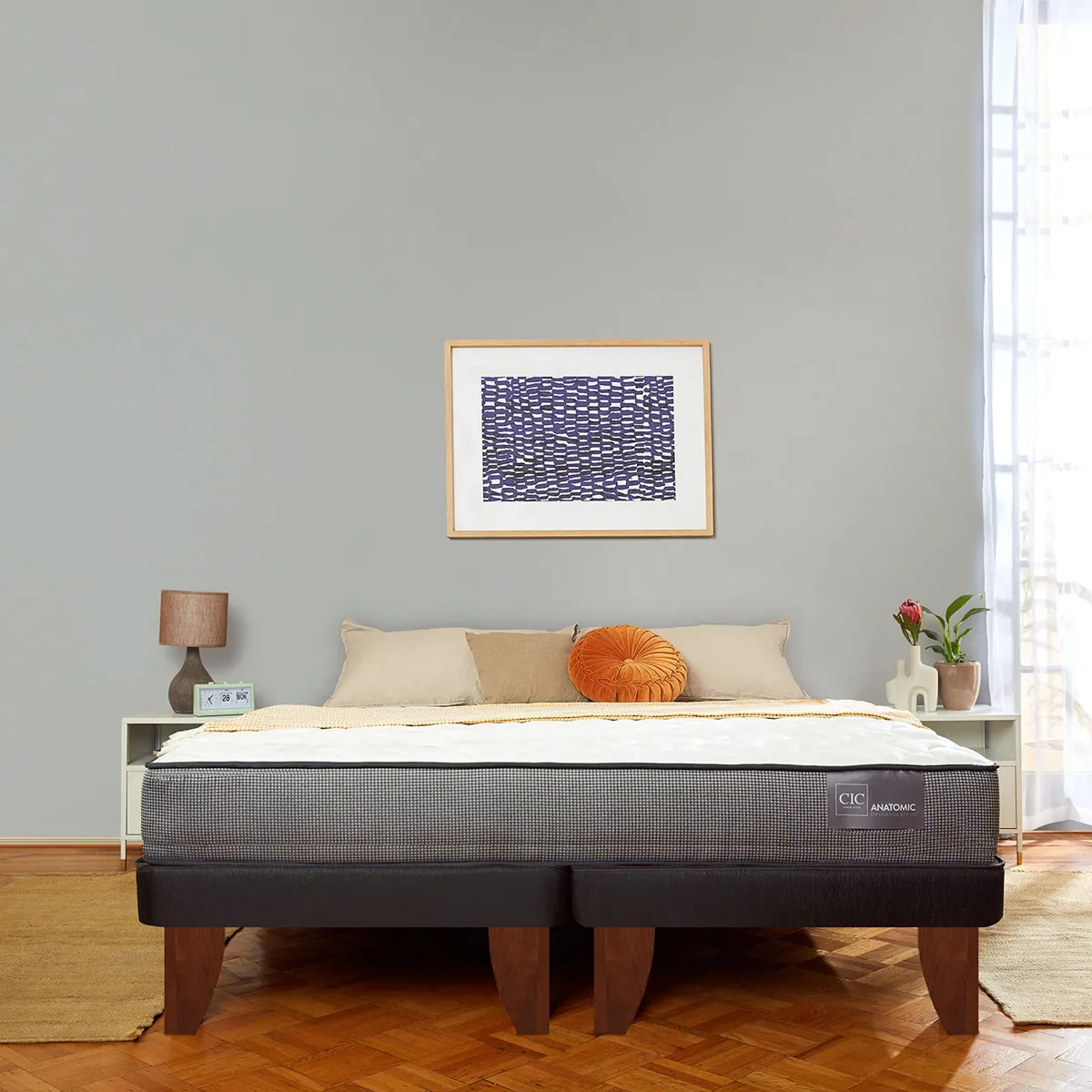 JUEGO DE DORMITORIO CIC CAMA EUROPEA ANATOMIC BD 2 PLAZAS + RESPALDO MUNICH - 6