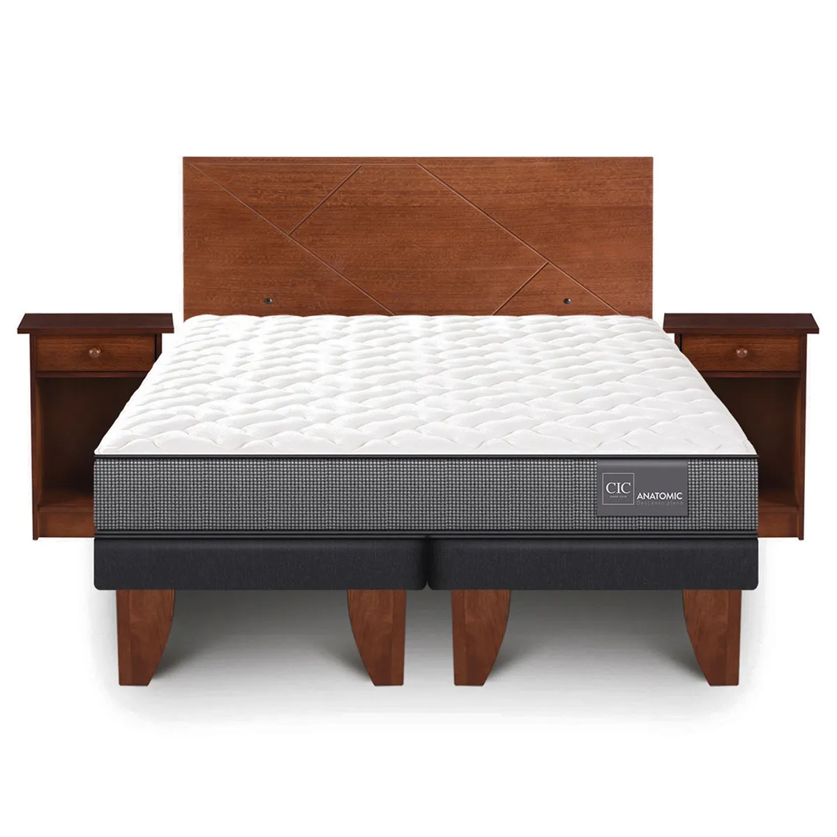 JUEGO DE DORMITORIO CIC CAMA EUROPEA ANATOMIC BD 2 PLAZAS + SET VILLARRICA - 1