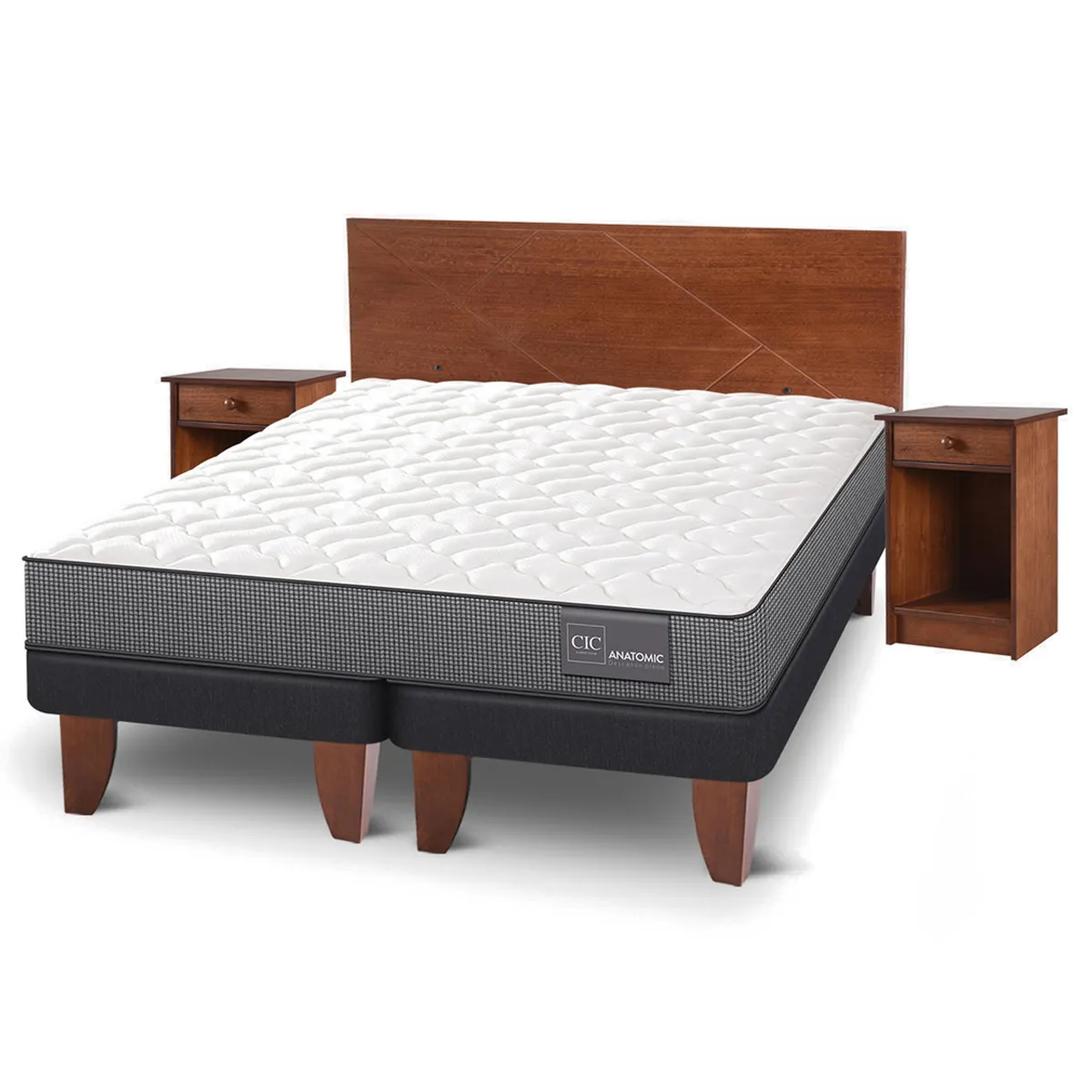 JUEGO DE DORMITORIO CIC CAMA EUROPEA ANATOMIC BD 2 PLAZAS + SET VILLARRICA - 2