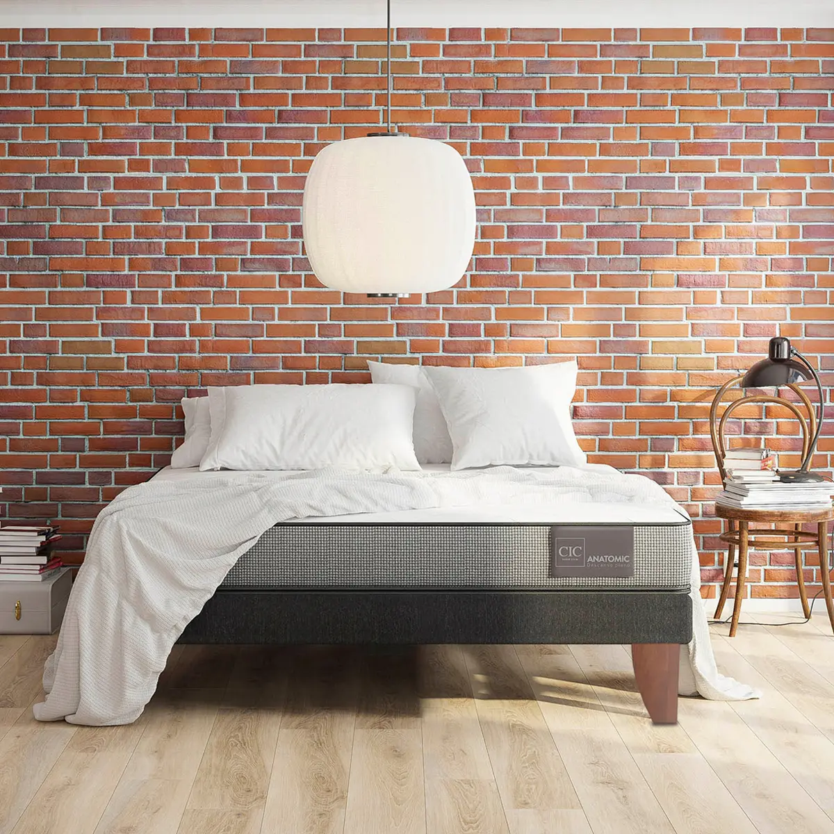 JUEGO DE DORMITORIO CIC CAMA EUROPEA ANATOMIC BN 2 PLAZAS + SET DUBLIN CHOCOLATE - 7