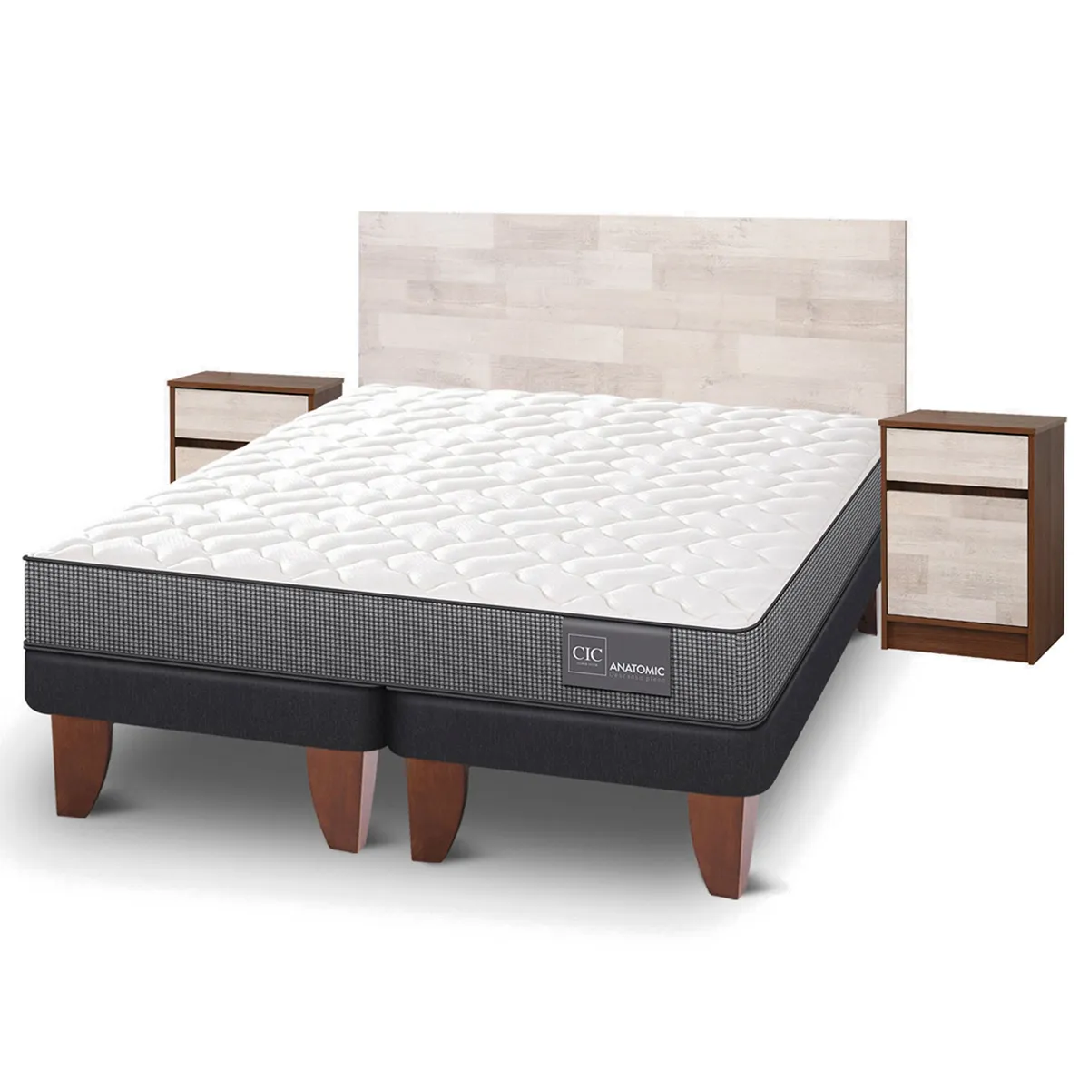 JUEGO DE DORMITORIO CIC CAMA EUROPEA ANATOMIC BD 2 PLAZAS + SET LEGNO - 2