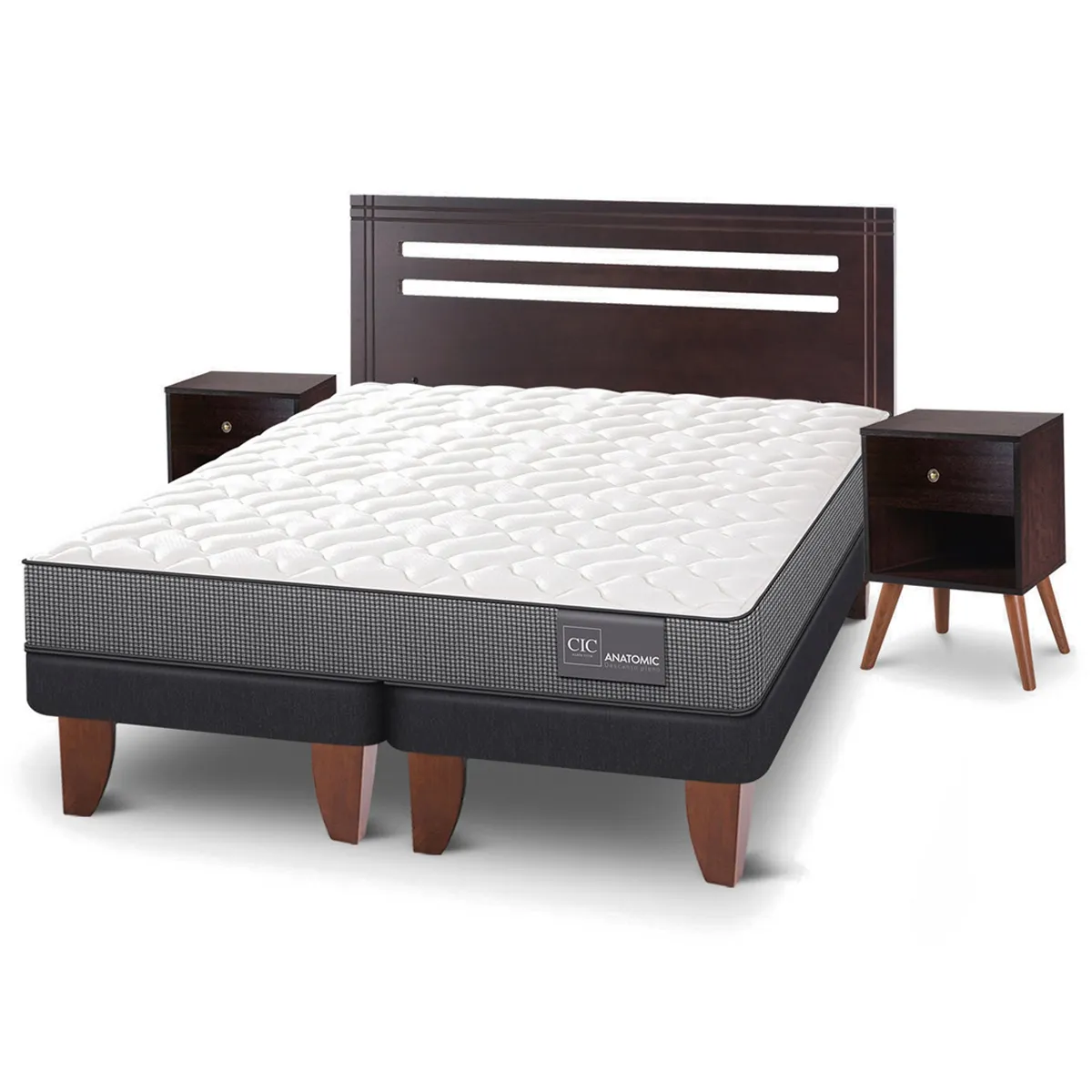 JUEGO DE DORMITORIO CIC CAMA EUROPEA ANATOMIC BD 2 PLAZAS + SET MUNICH - 2