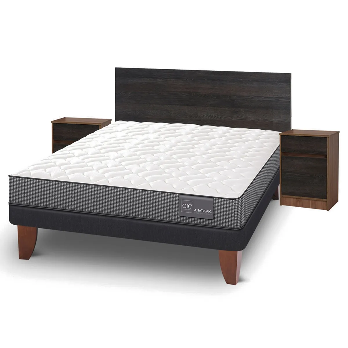 JUEGO DE DORMITORIO CIC CAMA EUROPEA ANATOMIC BN 2 PLAZAS + SET ESPRESSO - 2